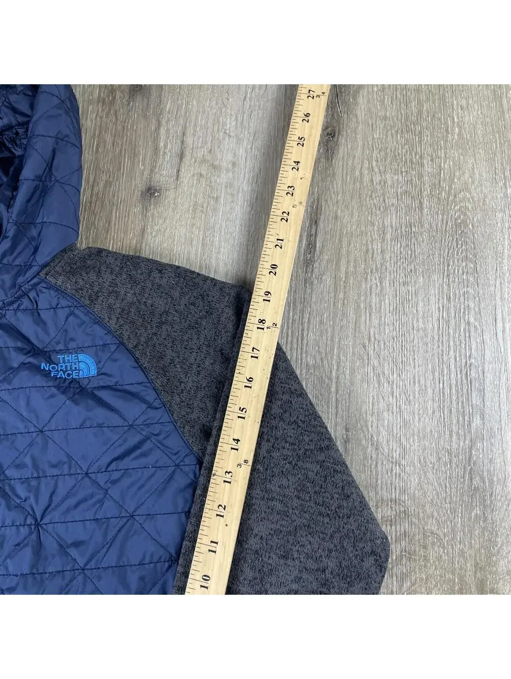 The North Face Micro Thermoball Puffer Jacket Boys Large Blue Hooded Primaloft